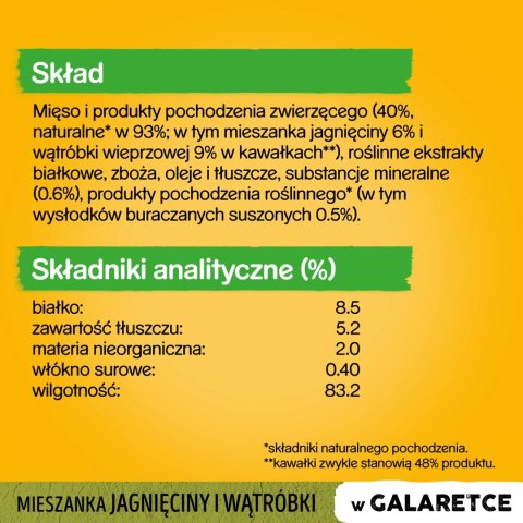 Pedigree Mokra Karma Dla Dorosłych Psów Z Jagnięciną W Galaretce 100g Pedigree Mokra Karma Dla Dorosłych Psów Z Jagnięciną W Galaretce 100g