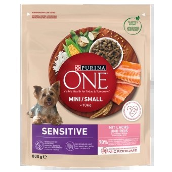PURINA ONE Mini Delicate Łosoś, ryż - sucha karma dla psa - 800 g PURINA ONE Mini Delicate Łosoś, ryż - sucha karma dla psa - 800 g