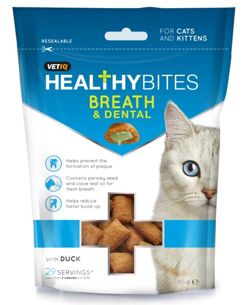 Vetiq Przysmaki dla kotów i kociąt Świeży oddech i zęby Healthy Bites Breath & Dental For Cats & Kitten 65g Vetiq Przysmaki dla kotów i kociąt Świeży oddech i zęby Healthy Bites Breath & Dental For Cats & Kitten 65g
